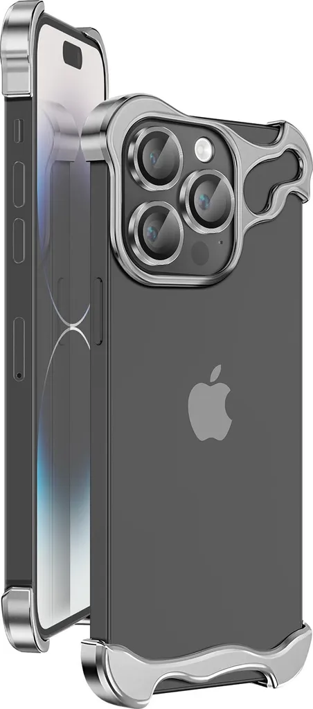 Custodia iPhone 14 Pro Argento Avizar Bumper Steel Cover Elegante
