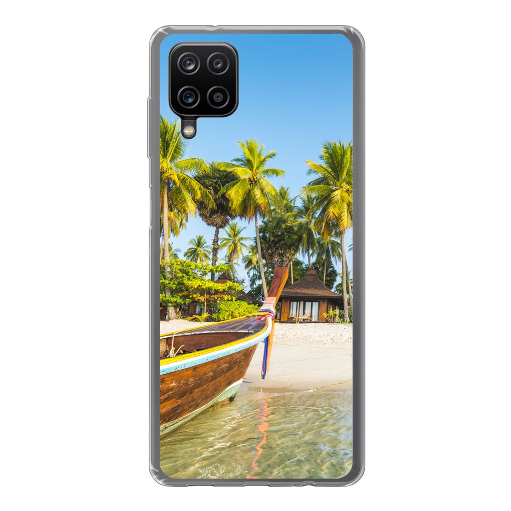 MuchoWow Handyhülle Schutzhülle Hülle für Samsung Galaxy A12 Strand - Kajak - Sommer Silikon Softcase Handy Hülle - Bild