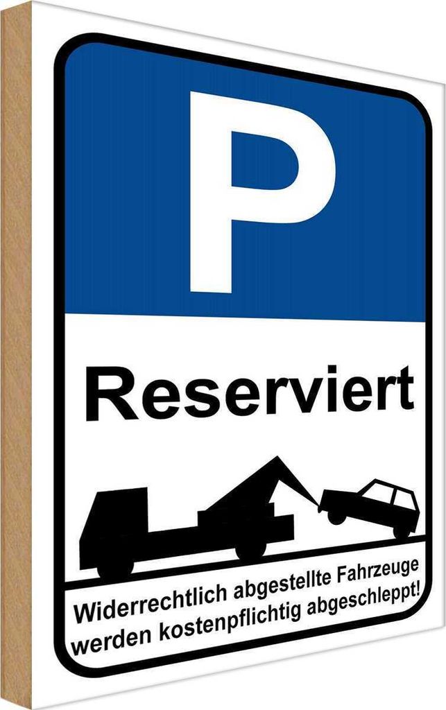 vianmo Holzschild 18x12 cm Parkplatz P reserviert Parkplatzschild