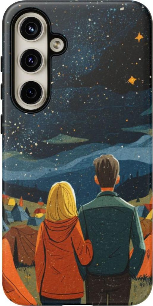 Romantische Sternennacht im Zeltlager – Hülle Kompatibel mit Samsung Galaxy S24 Plus