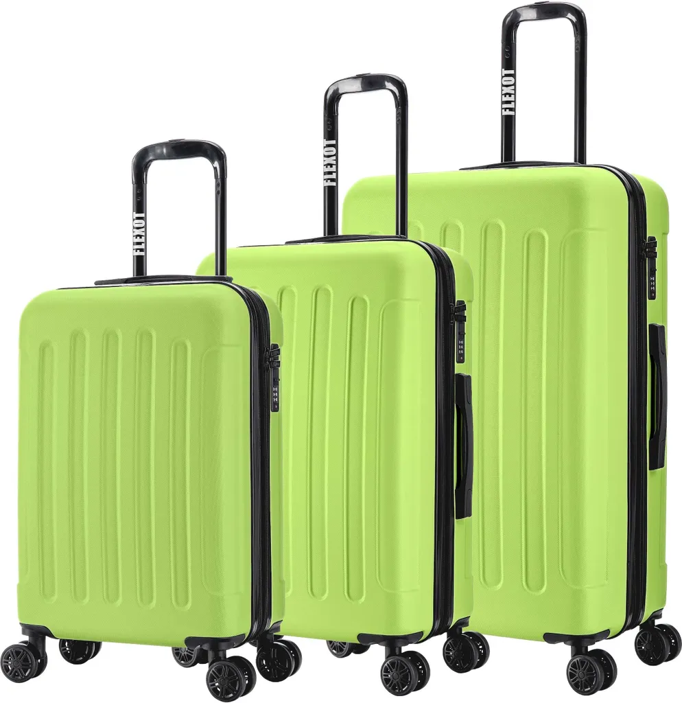 Set Famiglia Flexot F-3045 | 3 Trolley Verde Mela con Espansione V