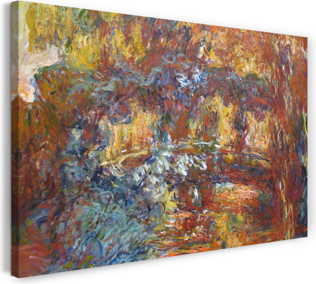 Leinwandbild (120x80cm): Claude Monet - Japanische Brücke über den Seerosenteich (1920-1922), echter Holz-Keilrahmen inkl. Aufhänger, handgefert...