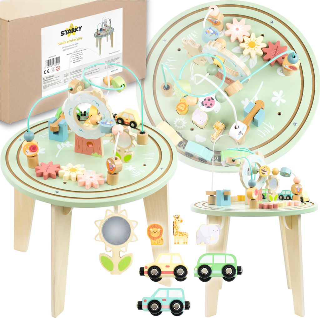 Tavolo didattico in legno per bambini, tavolo, treno, Immagine del prodotto 