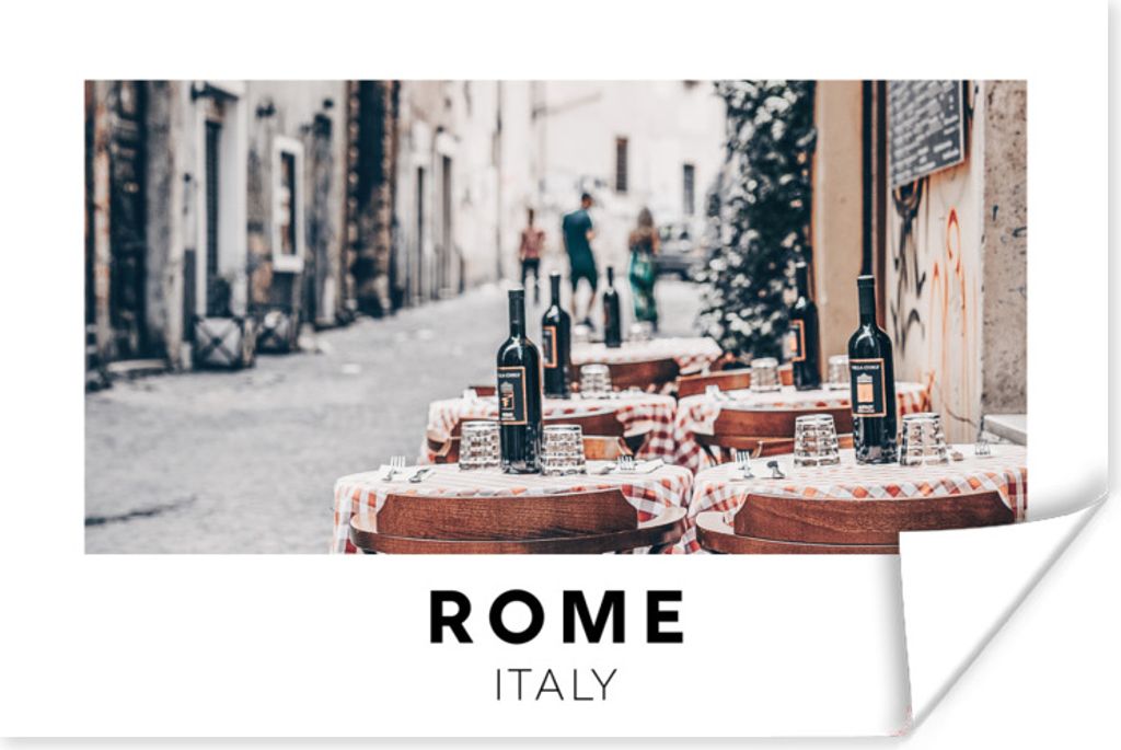 MuchoWow Poster Rom - Italien - Restaurant 180x120 cm - Fotoplakat
