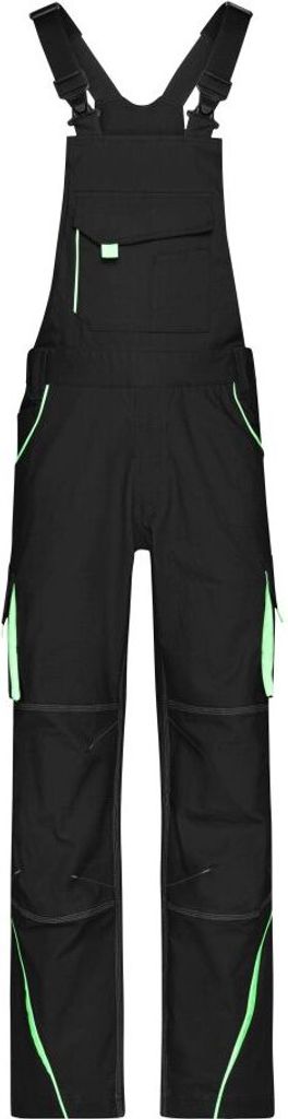 Workwear Pants with Bib - COLOR - black/lime-green, Gr. 50