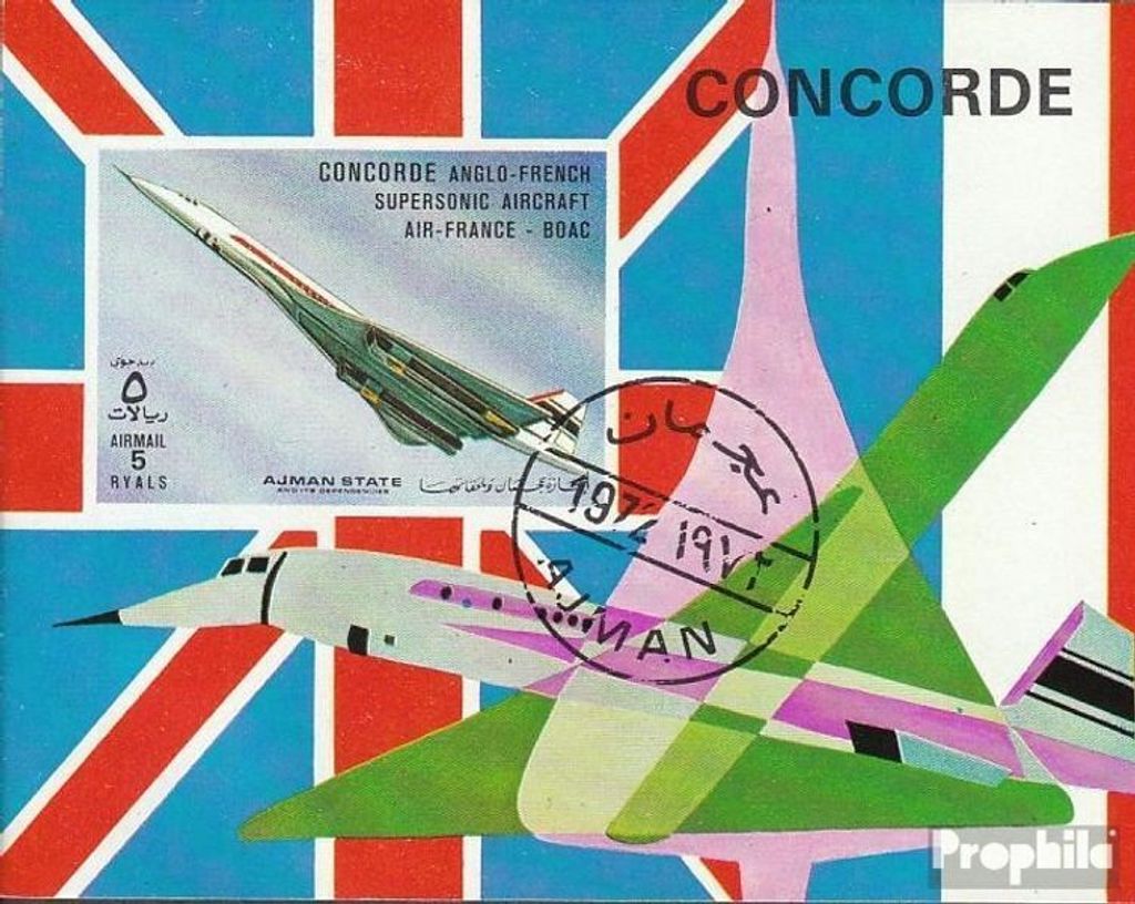 Briefmarken Ajman 1973 Mi Block531 (kompl.Ausg.) gestempelt Moderne Verkehrsflugzeuge