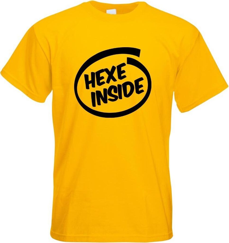 Kiwistar - T-Shirt - gelb - Hexe Inside Herren Funshirt Bedruckt Design Sprüche Spruch Motive - mit Motiv Bedruckt - Funshirt Design - Sport - Fre...