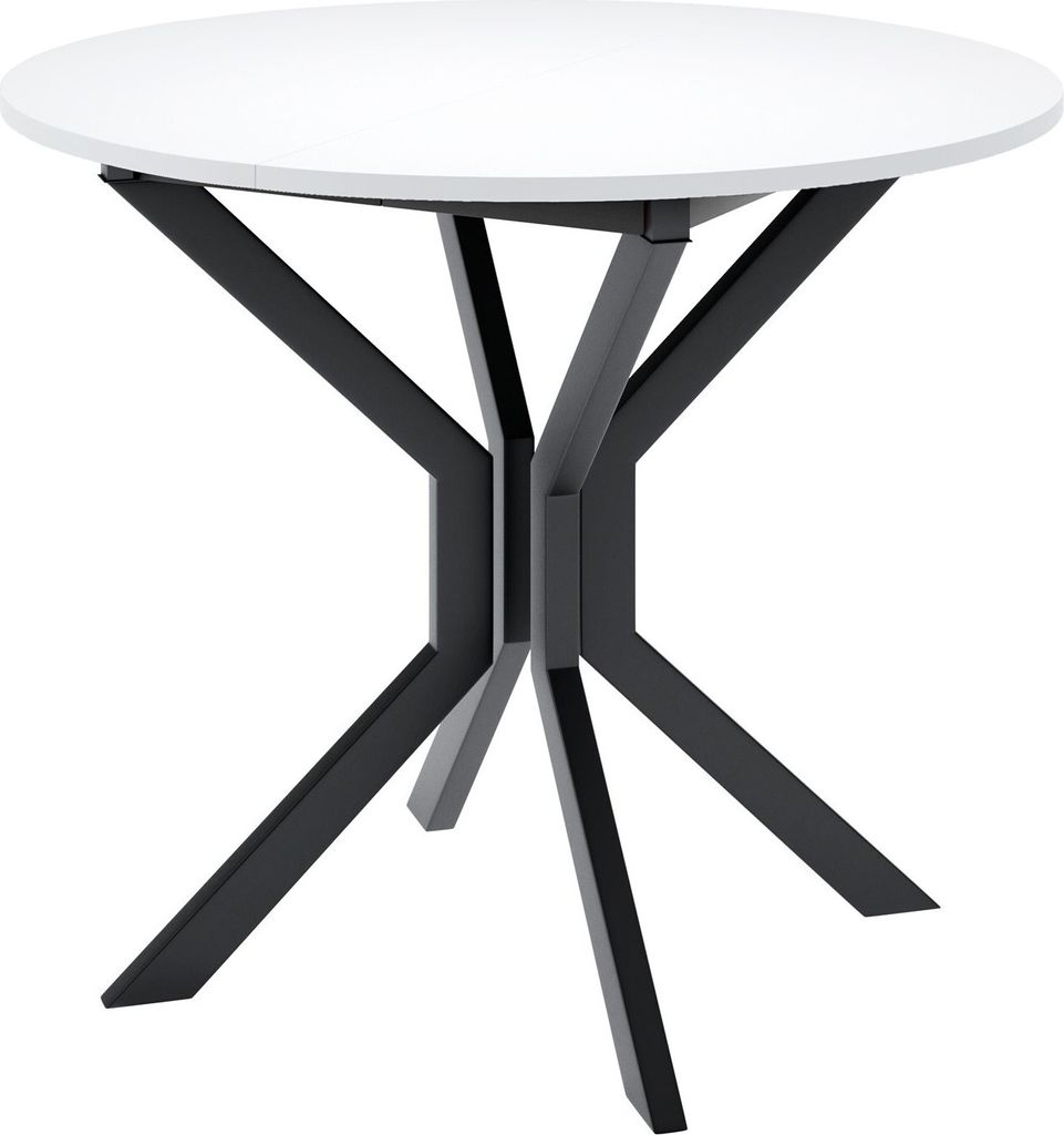 Masseno ESSTISCH LUCA M 90 cm - 130 cm / 90 cm x 77 cm Ausziehbar Rundtisch, Esszimmertisch, Küchentisch, Modern Design
