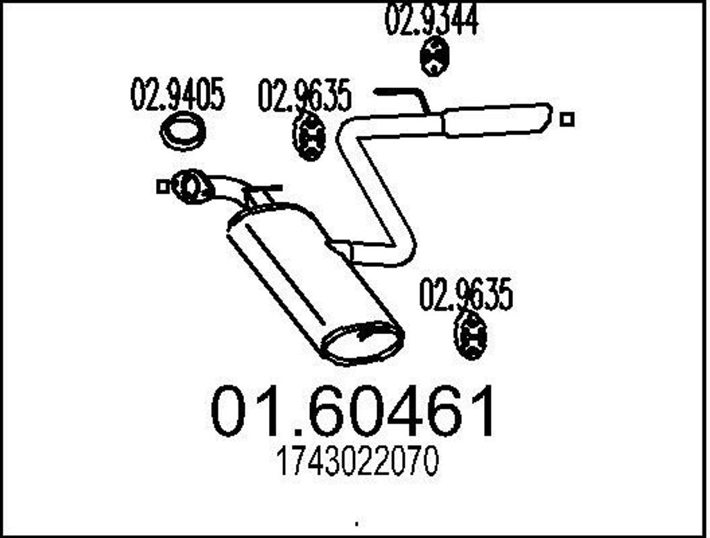 MTS 01.60461 Endschalldämpfer für TOYOTA CELICA (ZZT23) Auspuff