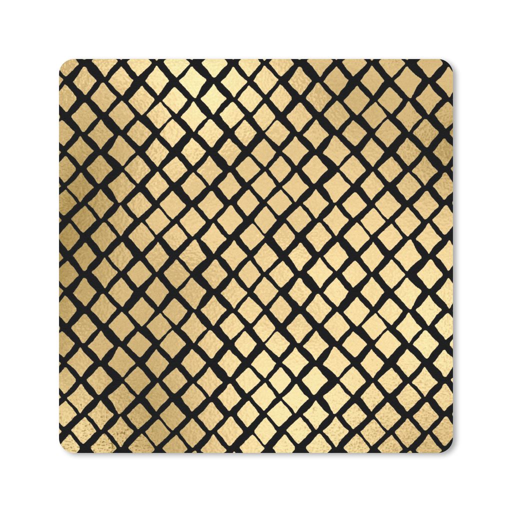 MuchoWow Mauspad Mousepad Muster - Gold - Kariert 30x30 cm - Mousepads - Maus Mat - Pad - Mausunterlage - Gaming