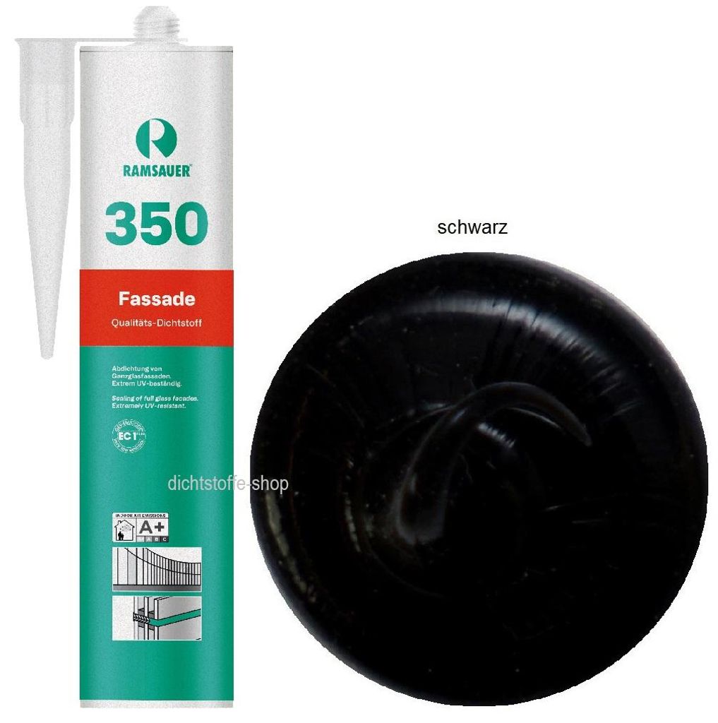Ramsauer 350 Fassadensilicon schwarz 1K Silikon Fugen Dichtstoff 310ml Kartusche