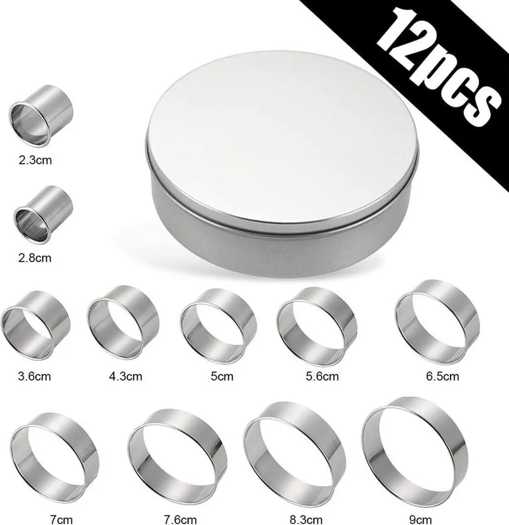 Set 12 Stampini Rotondi Inox per Pasticceria e Fai Da Te Cucina - 2