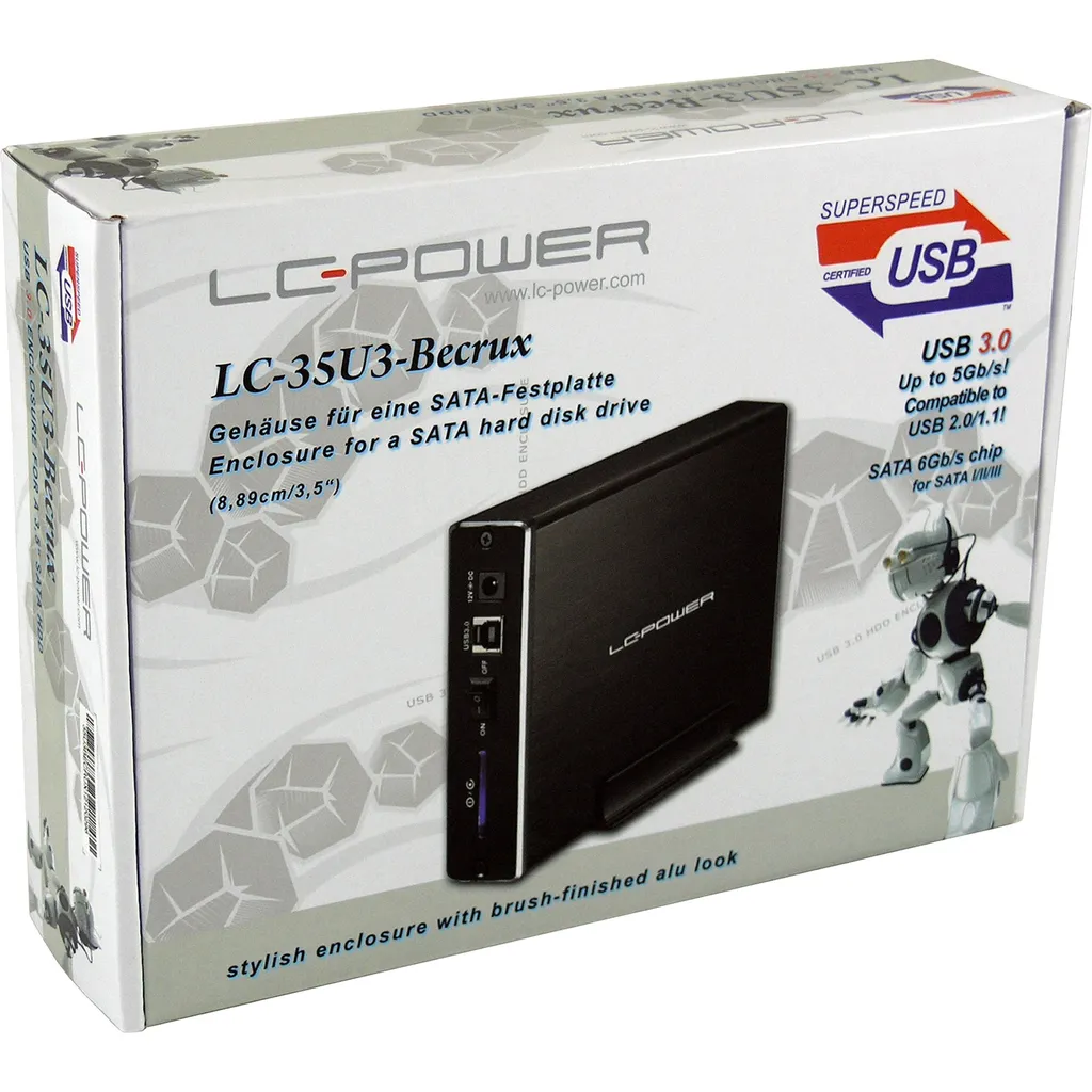 Case HDD 3.5 LC-Power LC-35U3-Becrux SATA III USB 3.0 Nero - 4