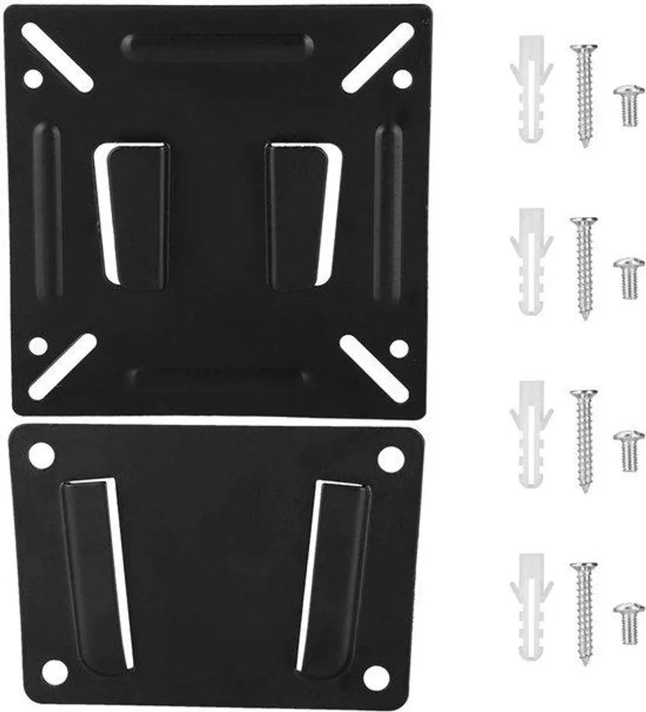 Fixation murale TV robuste en acier noir VESA 100x100 pour 14-32''