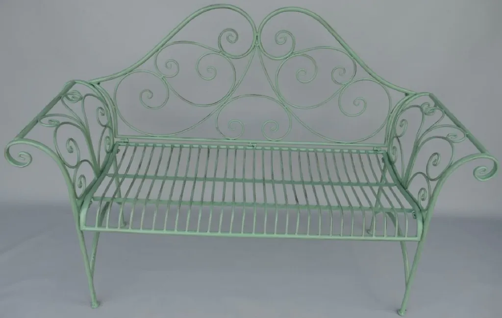 Banc de jardin pour terrasse et parc - Style Art Nouveau Vert Rustique