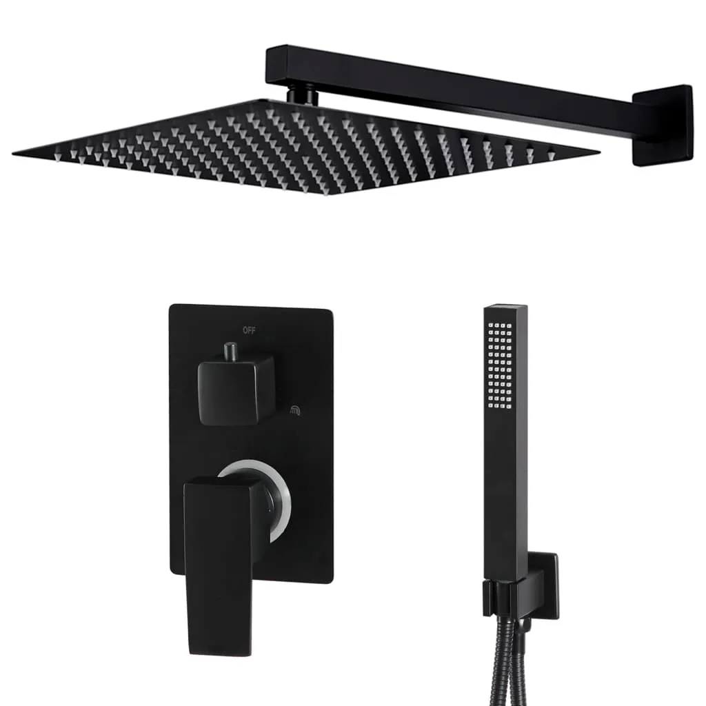 Doccia a Pioggia vidaXL Nera | Acciaio Inox 201 Relax Totale