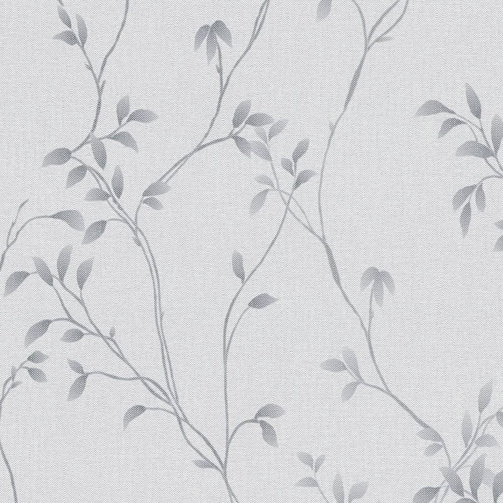 Pflanzen-Tapete Grau Anthrazit – Vliestapete mit Zweigen – Florale Mustertapete modern AS-Creation (KG-174524)
