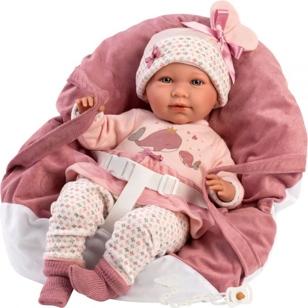 Onesie met koeienprint van babypop, past op poppen van 40-45 cm zoals