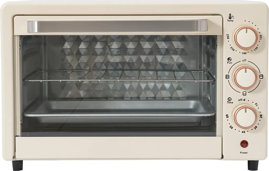Forno elettrico, 1000 W, 220 V, capacità 22 L, 4 tubi riscaldanti, temperatura regolabile da 120 °C a 250 °C