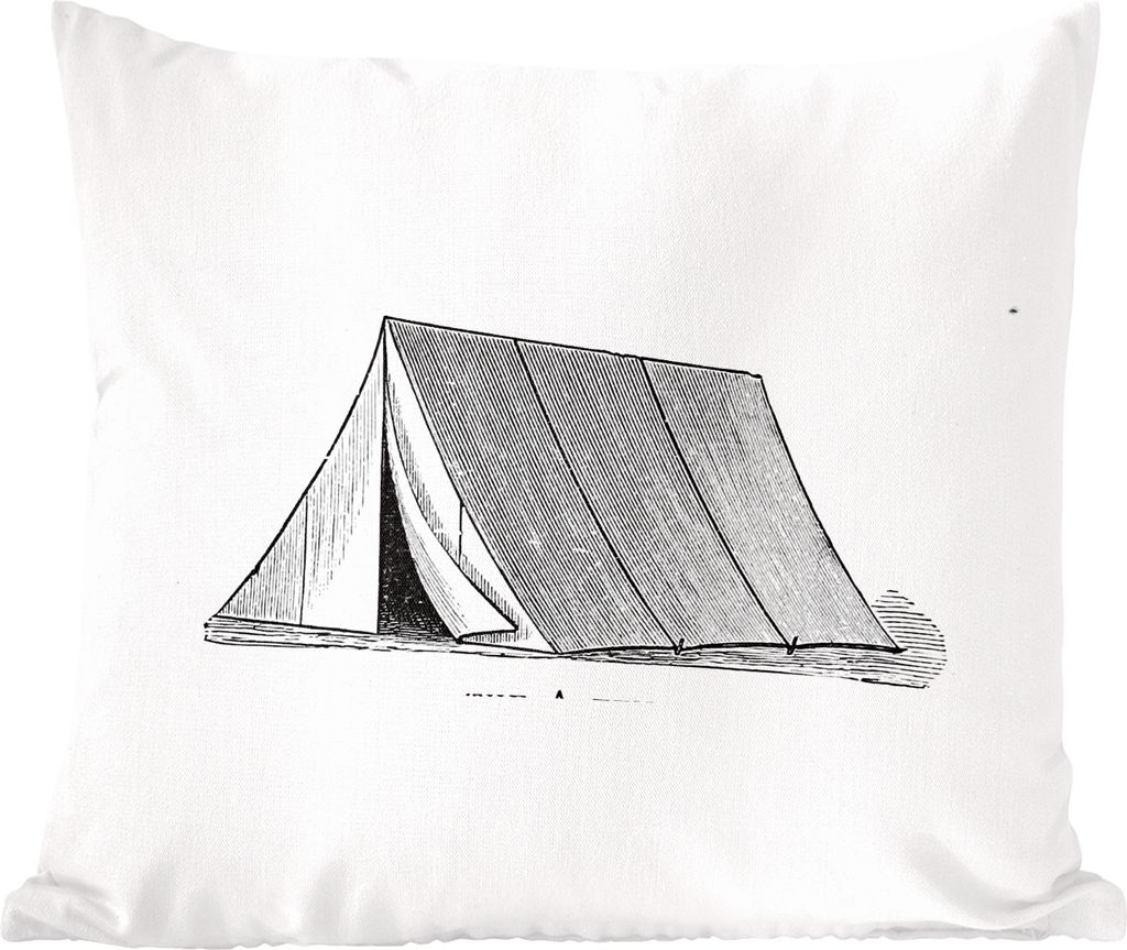 MuchoWow Zierkissen Sofakissen Wohnzimmer Dekokissen 45x45 cm Retro - Zelt - Camping - Schlafpolster - Polster für das Sofa