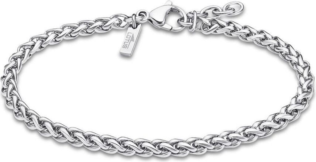 Herren Edelstahl Armband rund silberfarbig Lotus Style Produktbild 