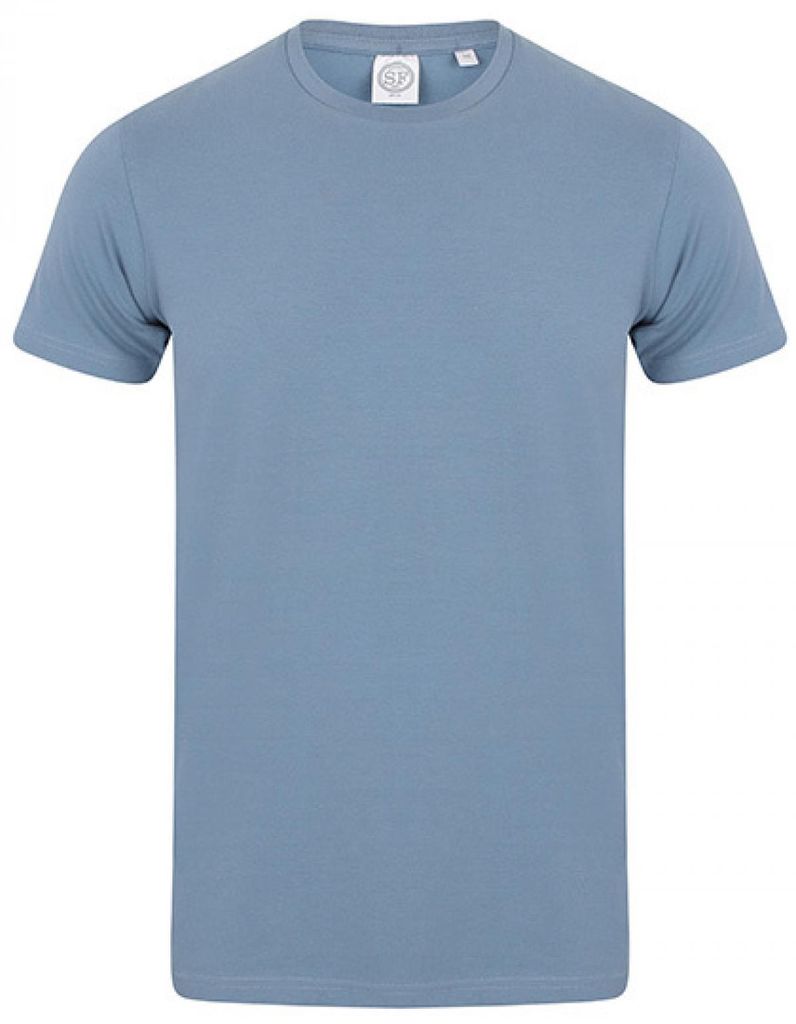 SF Men SF121 | Herren Feel Good Stretch T / Moderner, langer Schnitt - Farbe: Stone Blue - Größe: XL