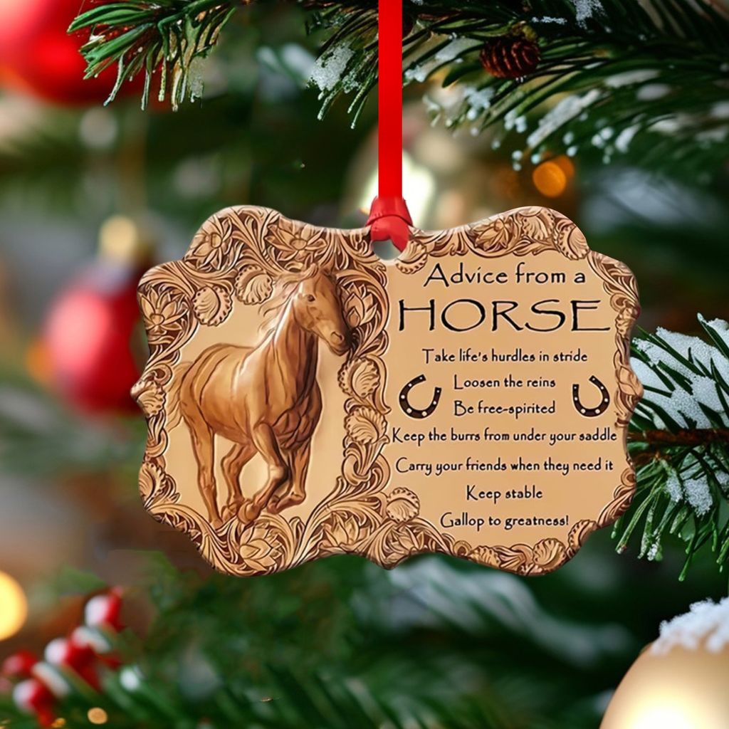 Weihnachtsschmuck Pferd, 2D-Acryl-Pferd, Weihnachtsbaum-Hängeornament, Pferde-Andenken, Heimdekoration für Pferdeliebhaber G