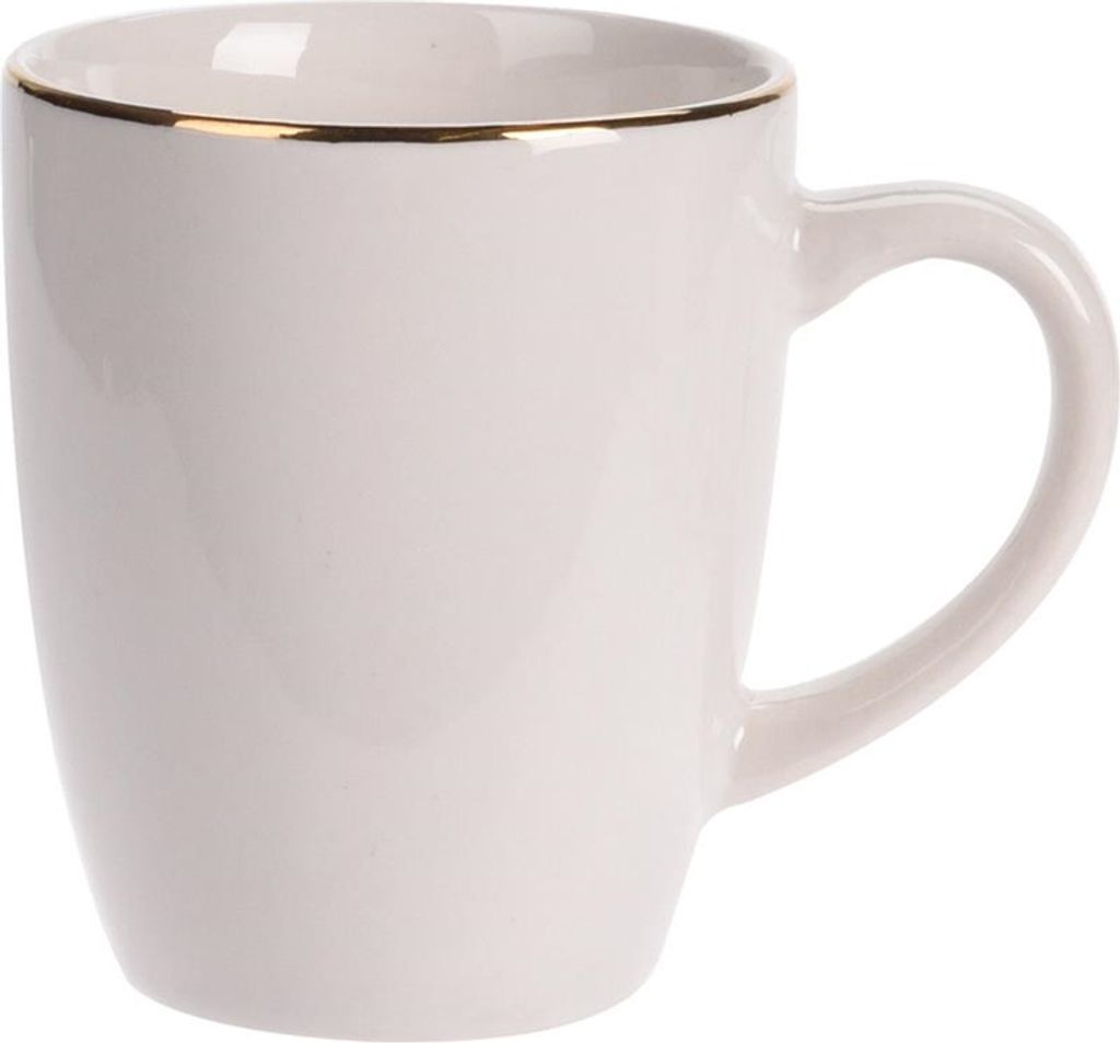 Siaki Collection Becher, Porzellan, 8x5 cm, 200 ml, weiß/gold