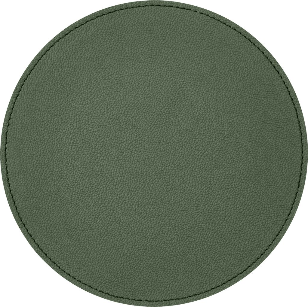 Mauspad Rund Echtes Leder Grün cm 23x23 - Mousepad Handwerkliche Nähte - Hergestellt in Italien