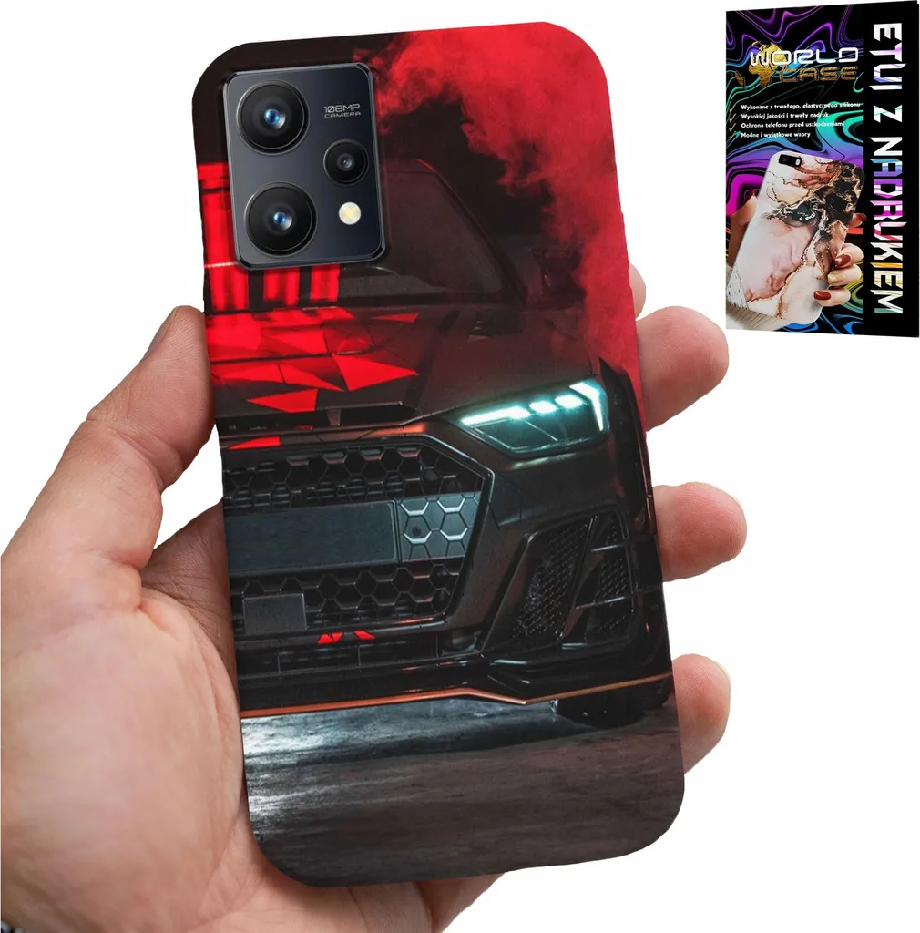 Cover Realme 9 5G in Vetro e Silicone - Protezione Integrale Auto Sport