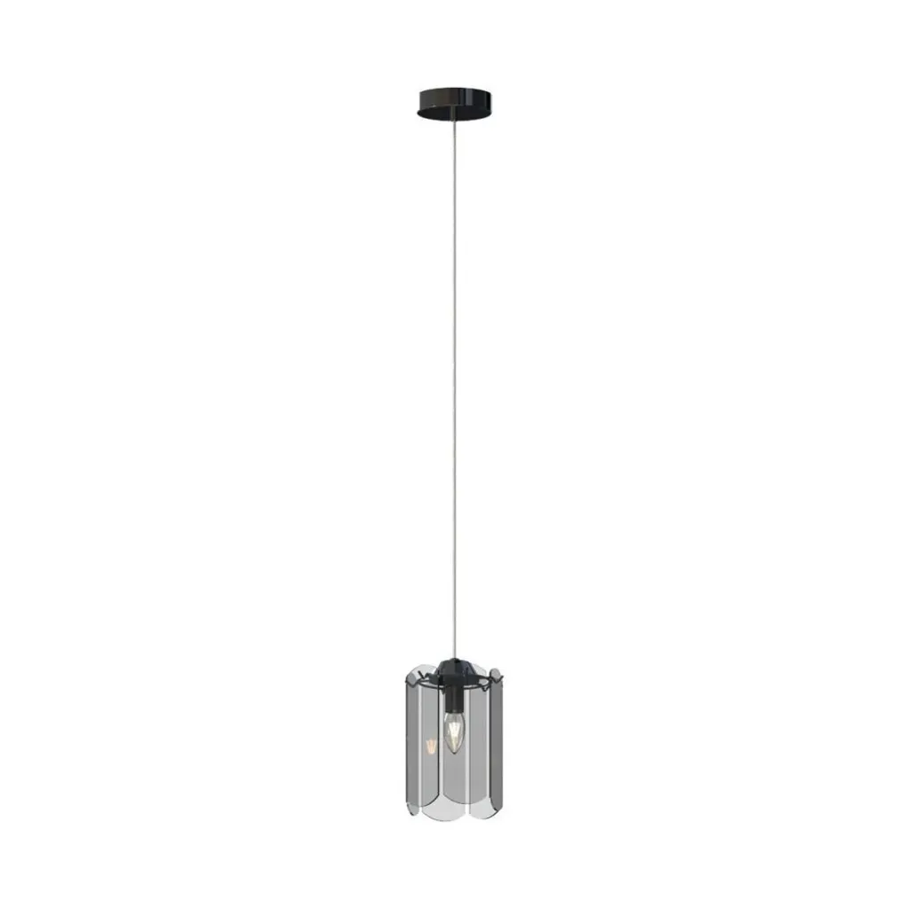 Suspension NIRA Zuma Line MD3523-1-EBCN en verre noir culot 1xE14