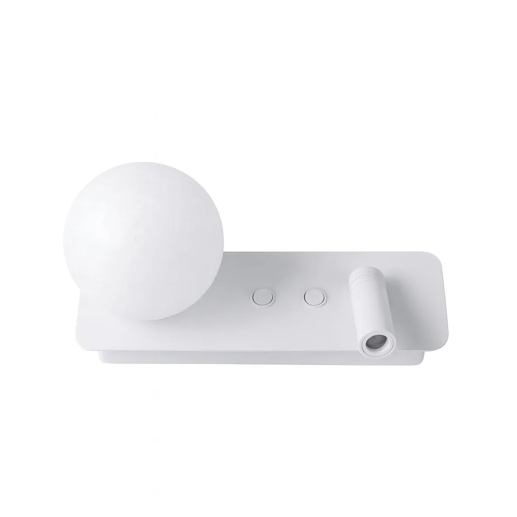Applique Parete Domo LED 3W Lettura 2800K Globo Vetro G9 Comodino
