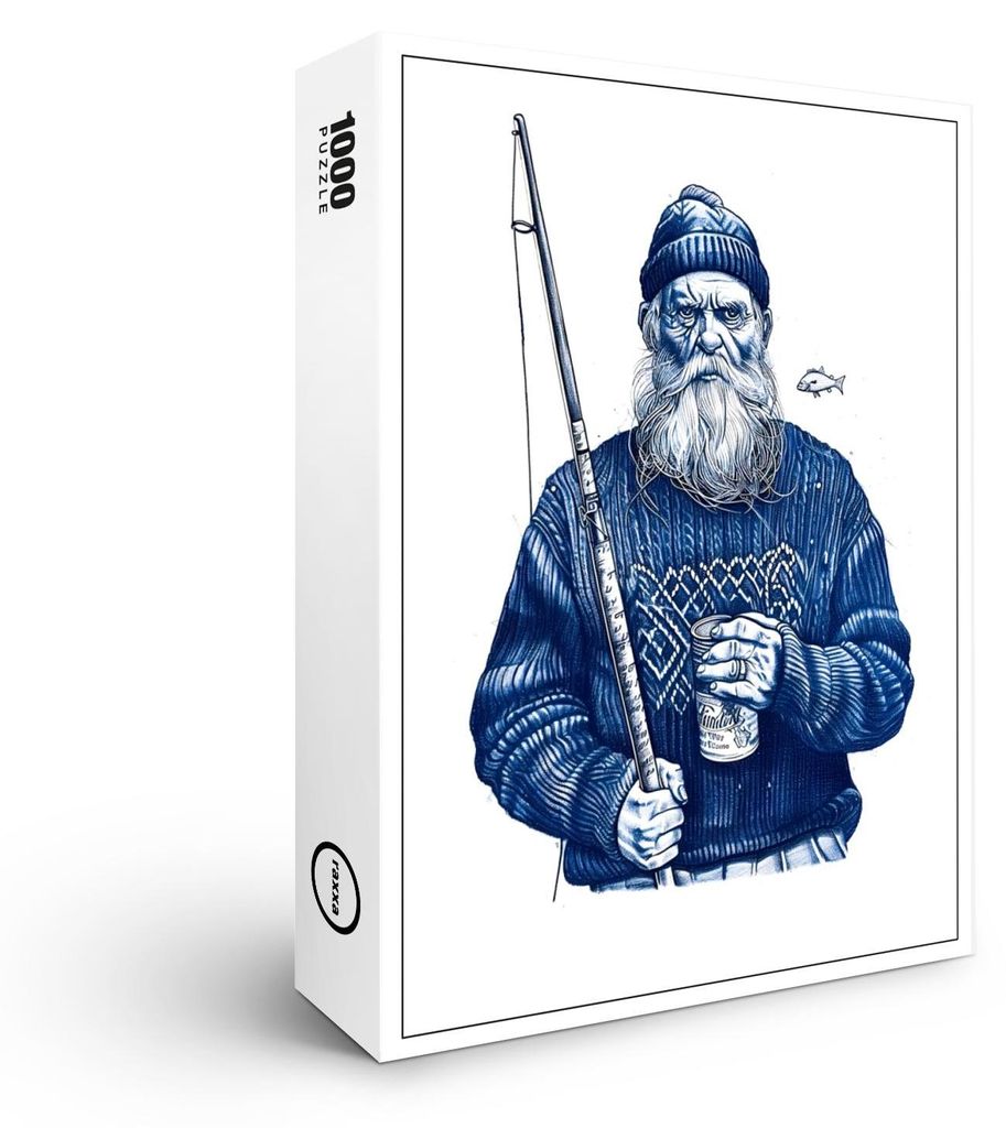 raxxa Premium-Puzzle „Älterer Seemann mit Angelrute und Becher“, 1000 Teile