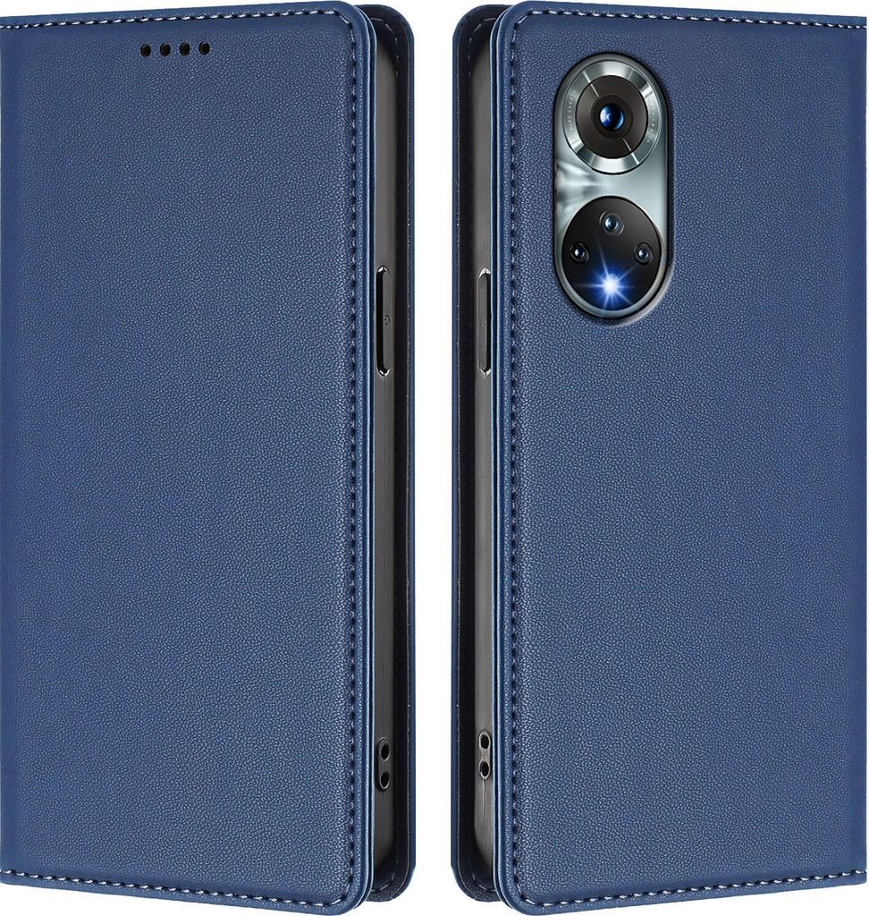 Handyhülle für Huawei Nova 9 /Honor 50, Kunstleder Klapphülle Stoßfeste Magnetische Hülle mit Ständer Dunkelblau