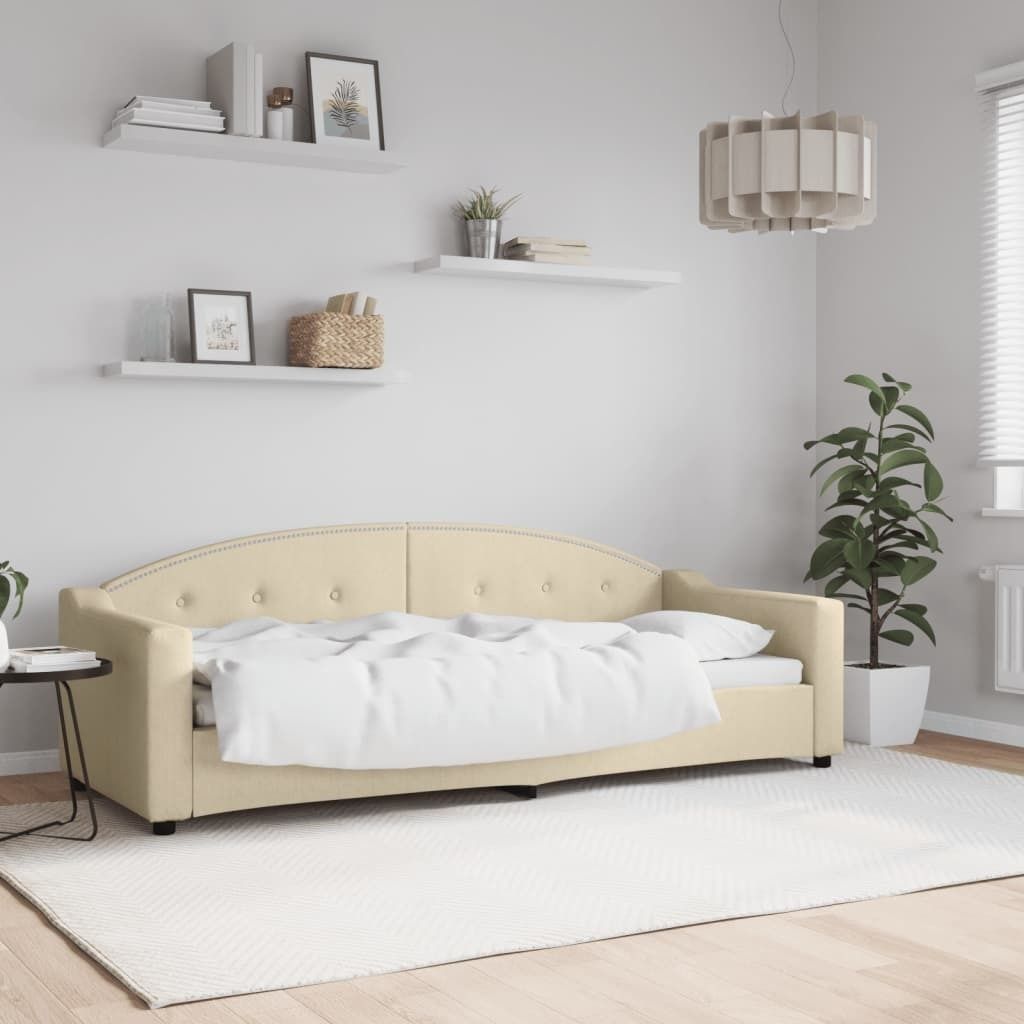"2026 Promotion" Tagesbett Creme 80x200 cm - Stoff - Polsterbett CC21508
