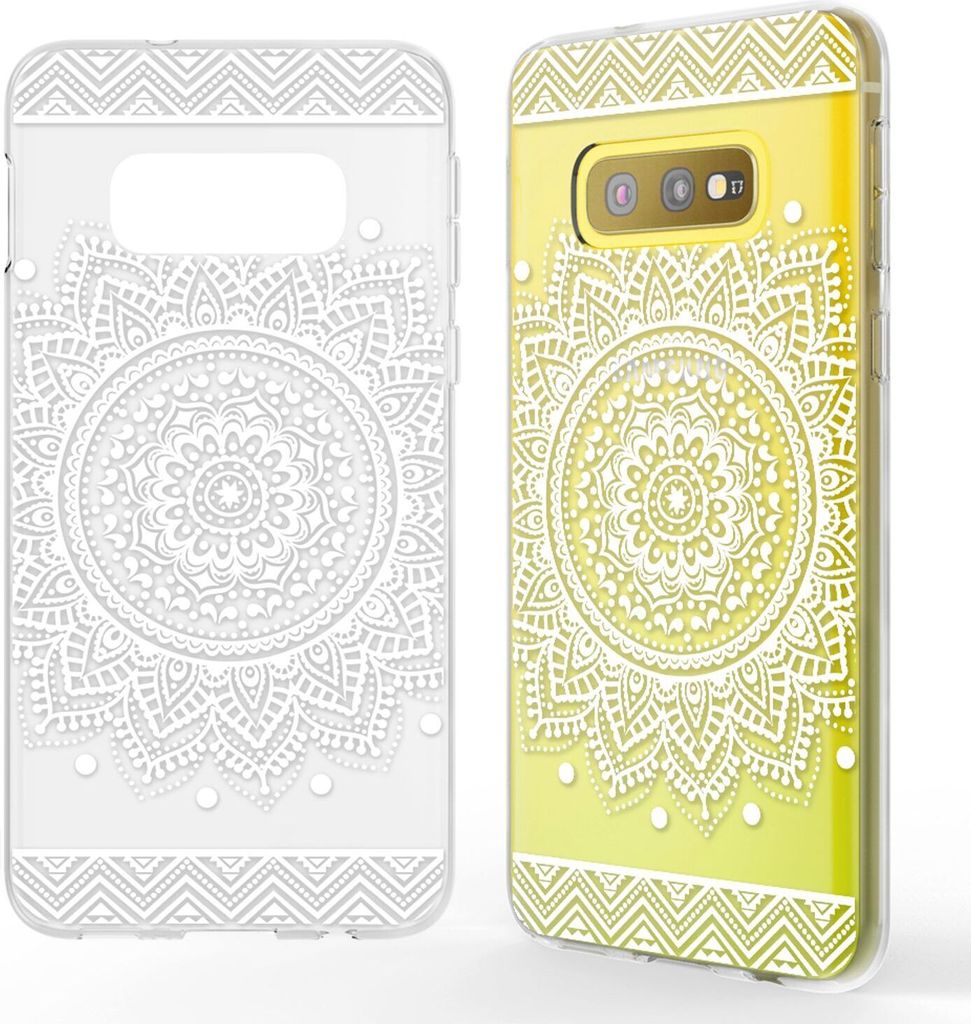 NALIA Hülle für Samsung Galaxy S10e, Motiv Handyhülle Silikon Case Schutz Cover Circle Flowers
