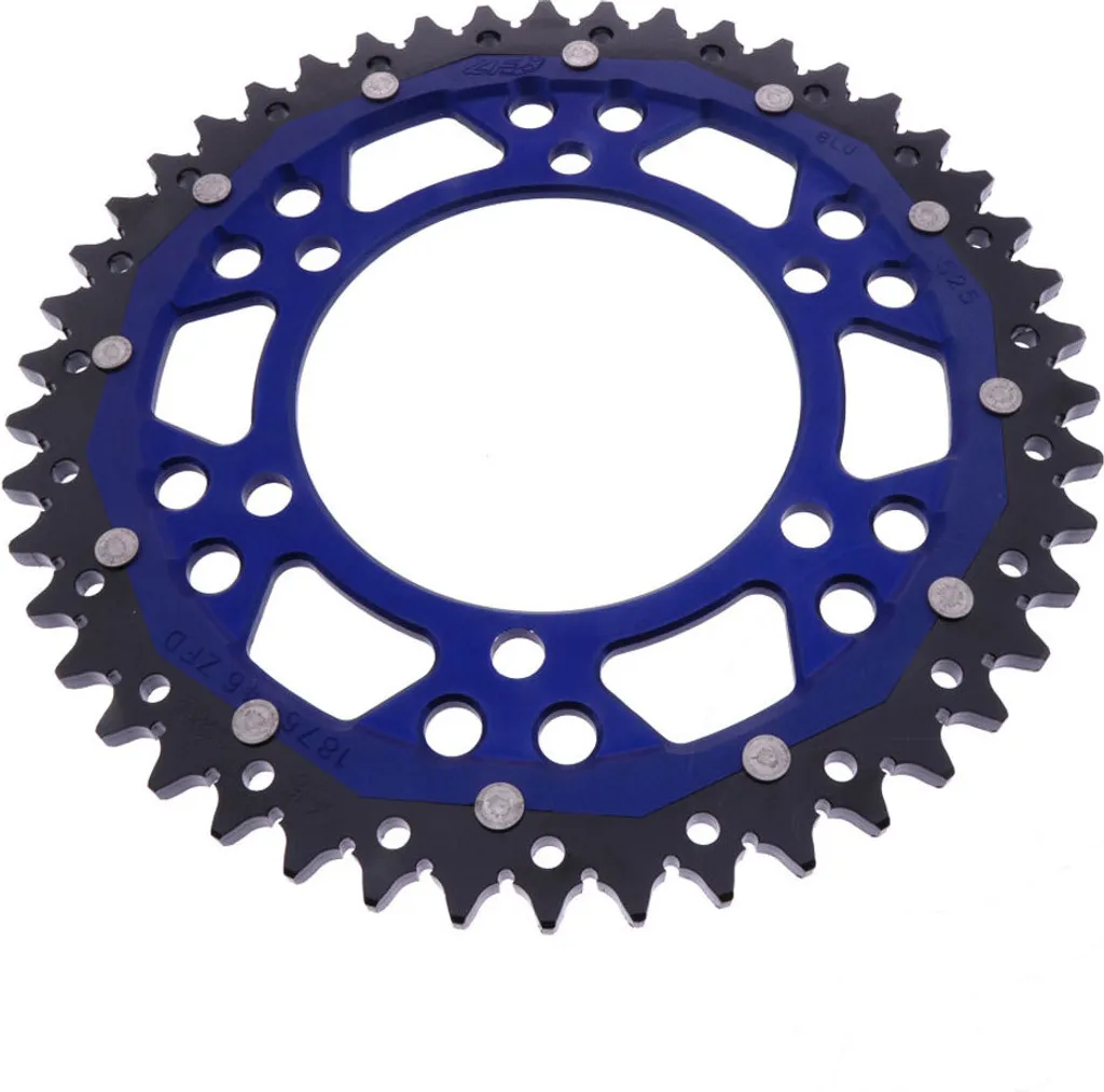 Couronne de transmission moto 46 dents 525 ZF Dual bicolore bleue