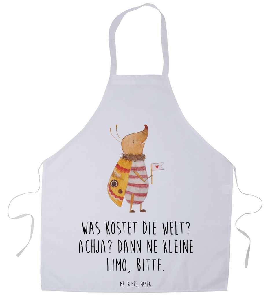 Mr. & Mrs. Panda Kochschürze Nachtfalter Fähnchen - Weiß - Geschenk, Spruch Witzig, Grillschürze, Lustig, Küchenzubehör, Lustige Sprüche, Ni...