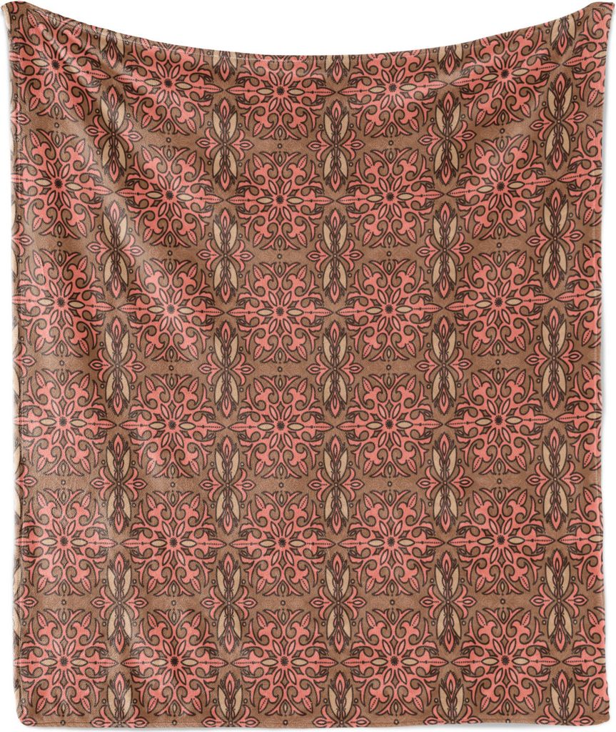 ABAKUHAUS Ethnisch Weich Flanell Fleece Decke, Damast-Blumen Shabby im klassischen viktorianischen Stil Oriental Ottoman Vintage Design, 175 x 230 ...