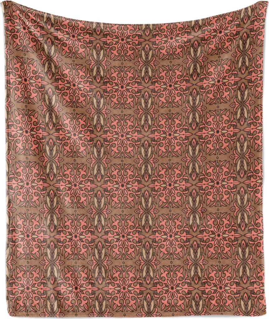 Plaid ABAKUHAUS 175x230 Rosso Corallo - Design Damascato Vittoriano