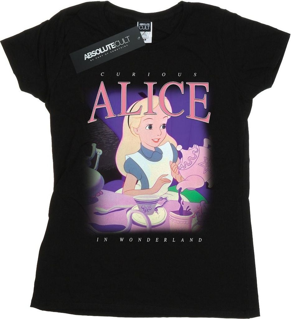 Disney - "Alice in Wonderland" T-Shirt für Damen BI6817 (S) (Schwarz)