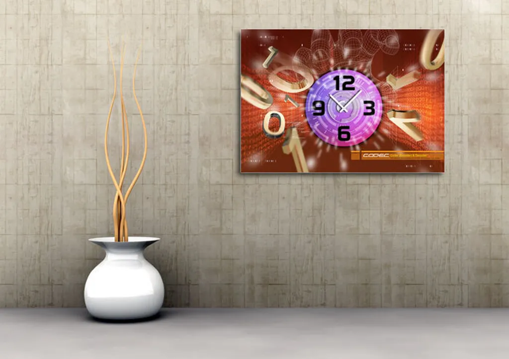 Horloge murale 35x50 cm pour décoration de salon - Dixtime 6096