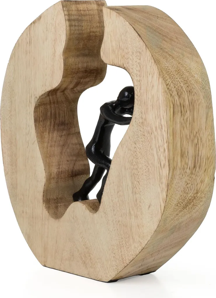 Figurine Push & Work Noir 28cm Bois Manguier - Sculpture Artisanale - 10