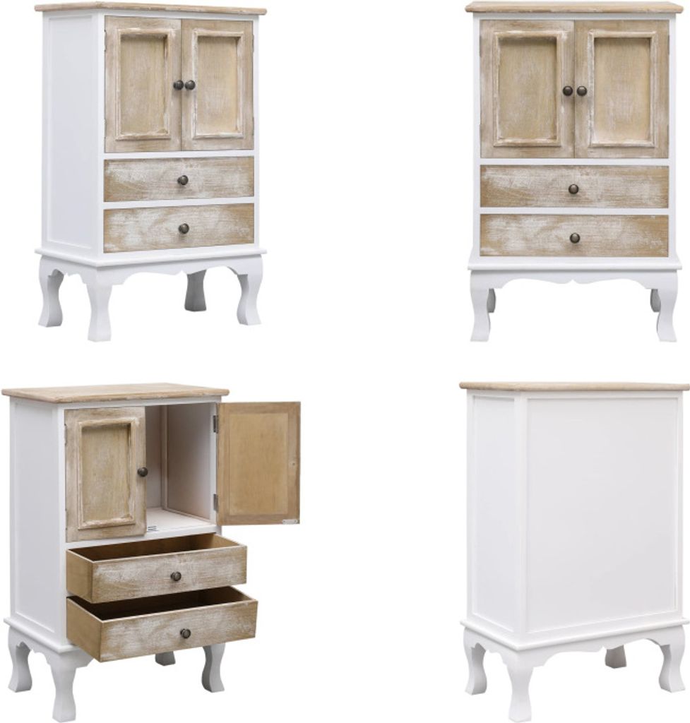 vidaXL Schubladenkommode Weiß 50x30x80 cm Holz - Schubladenschrank - Schubladenkommode - Schrank - Wohnzimmerschrank