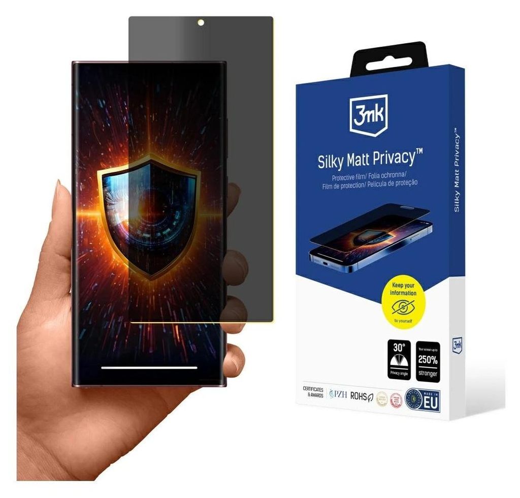 3mk Display Schutzfolie Privatisierung Film Handyfolie Silky Matt Privacy für Samsung Galaxy S23 Ultra
