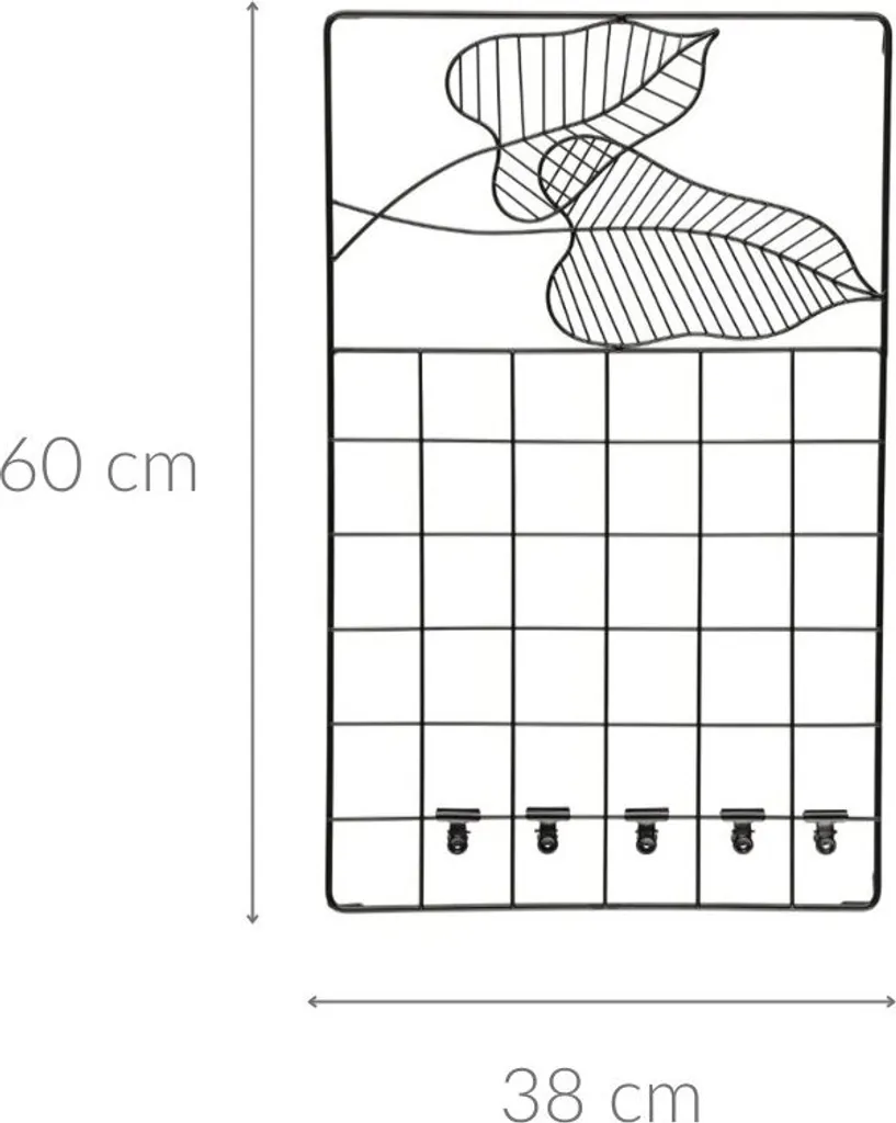 Grille métallique pour notes 38 x 60 cm - Support mural noir industriel - 2