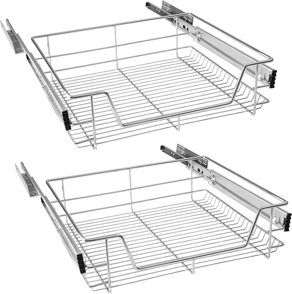 Tiroir Télescopique 60cm à Extension Totale pour Rangement Armoire LZQ