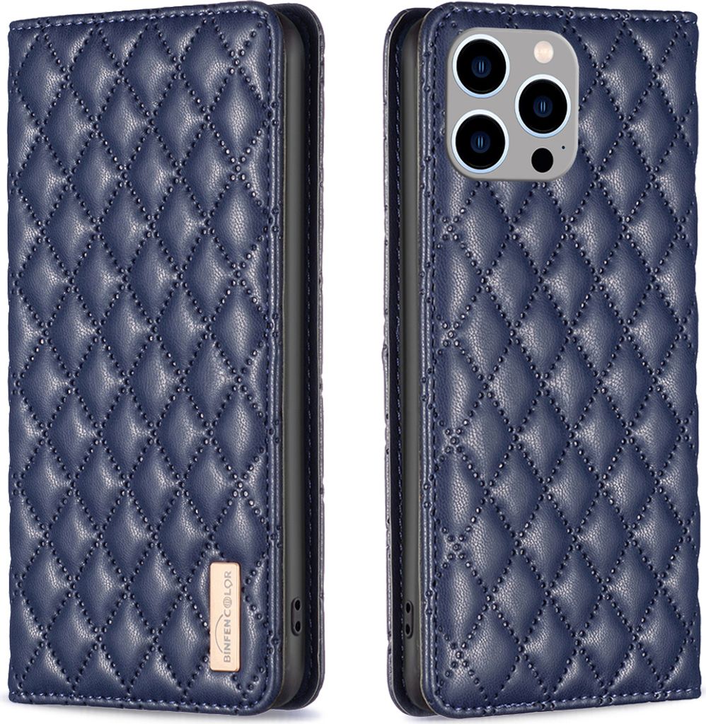 iPhone 14 Pro Max Hülle, Elegant Bookstyle Flip Leder Kartenfächer Schutzhülle mit Ständer für iPhone 14 Pro Max Blau