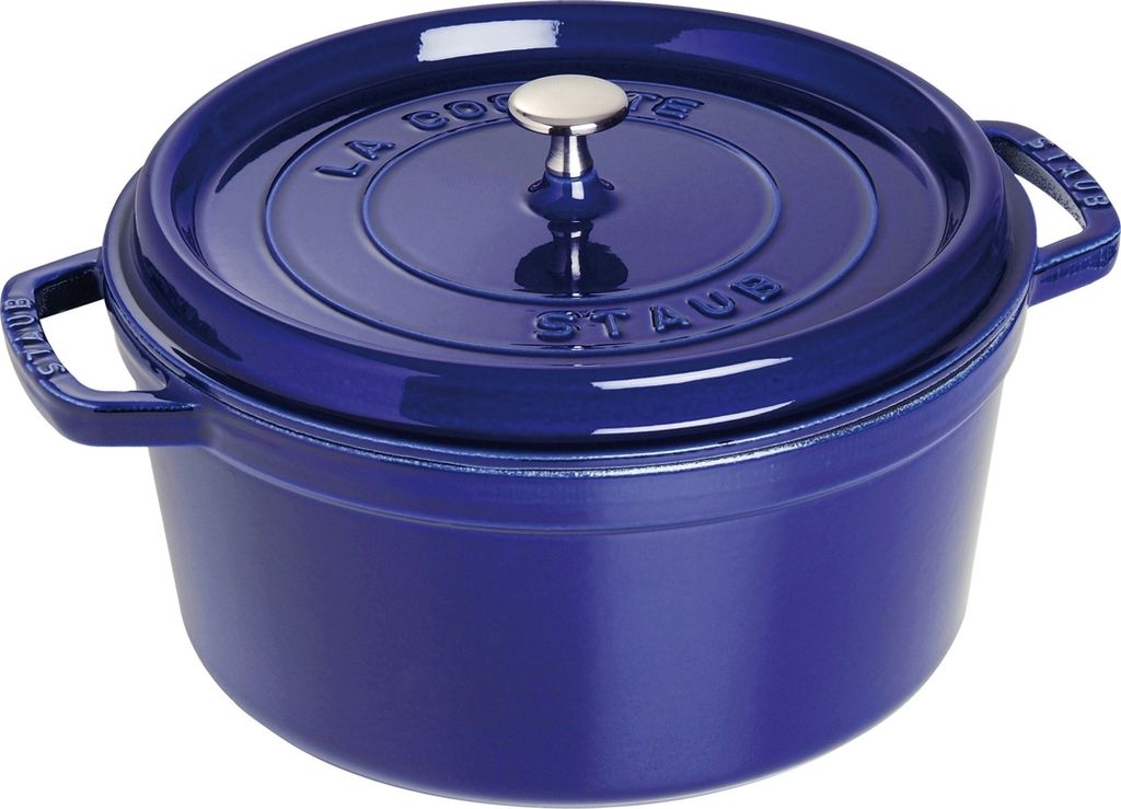 ZWILLING STAUB LA COCOTTE, Auflaufform, Rund, Eisenguss, Keramik, Gas, Halogen, Induktion, Versiegelte Platte, Blau, dark-blue