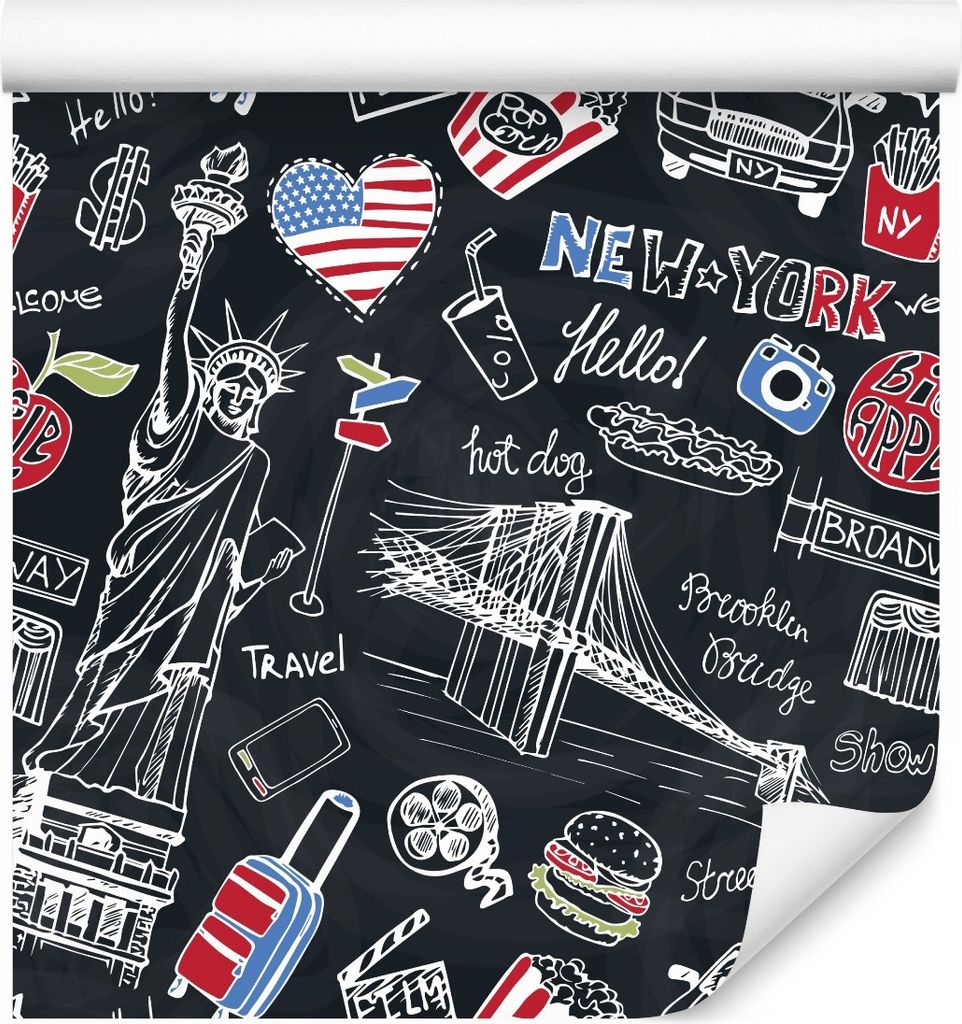 10m VLIES TAPETE Rolle New York Stadt Freiheitsstatue Brücke Taxi XXL